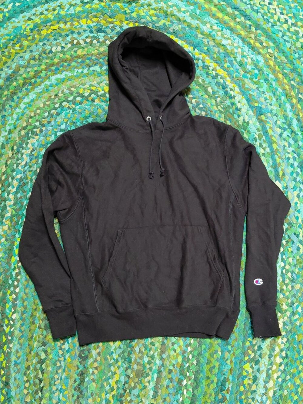 Black Champion Reverse Weave hooded sweatshirt - Men's Medium Hoodie